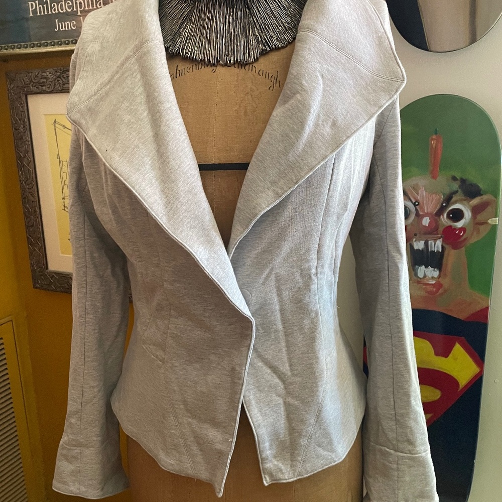 Norma Kamali XS Grey Sweat Blazer